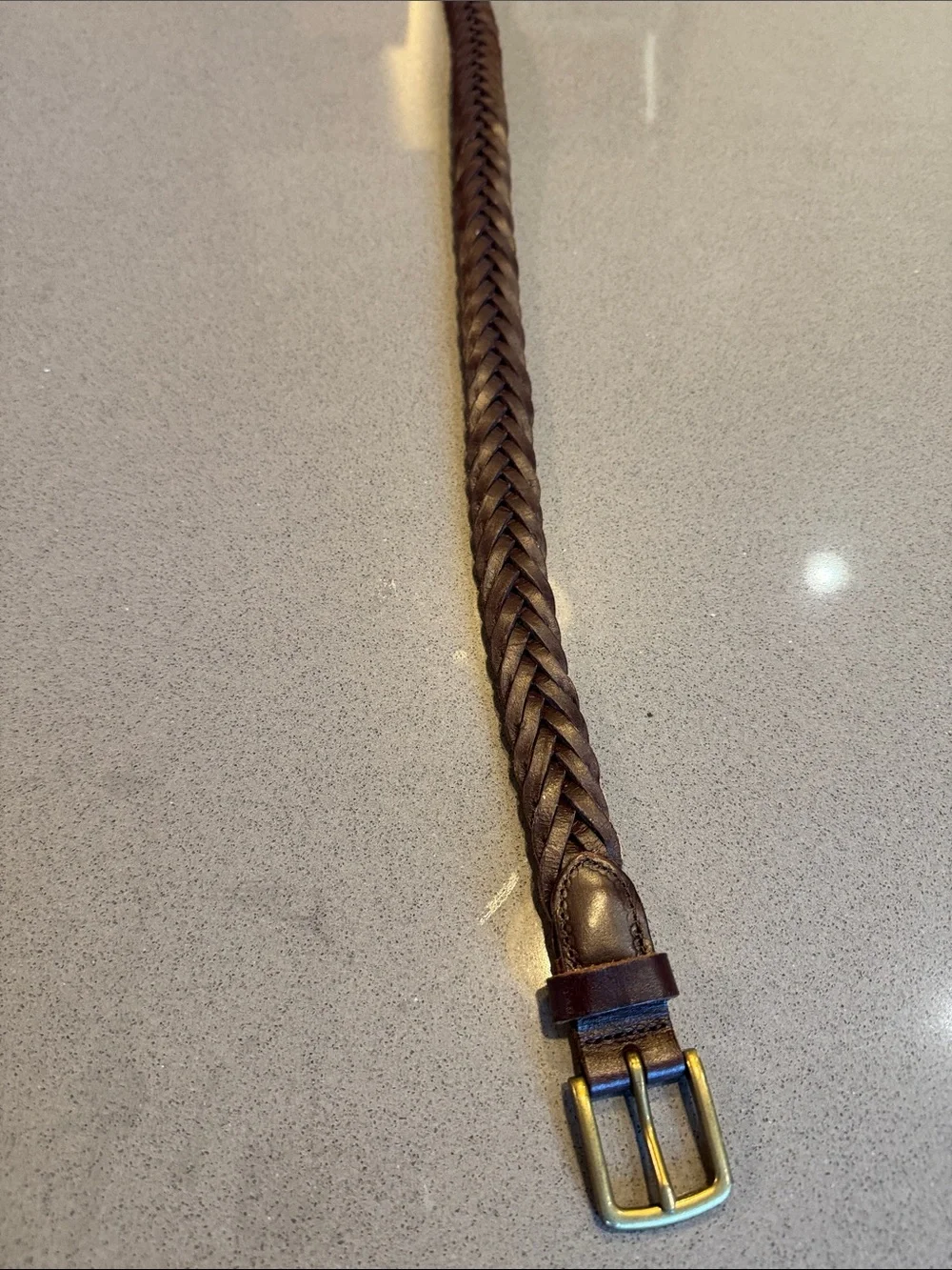 J. Crew Braided Leather Men's Belt - Brown - Size Large.